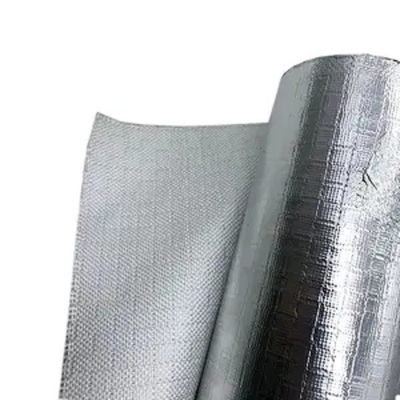 Chauffez le papier d'aluminium matériel réfléchi faisant face à la fibre de verre tissée enduite